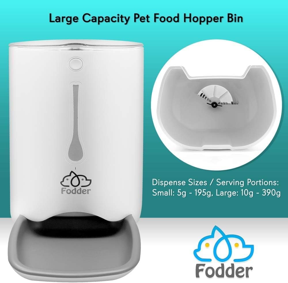 7L Smart Automatic Pet Feeder - Electronic Digital Dry Food Storage Meal Dispenser W/Built-In Microphone, Voice Recorder, Optional Battery, Timer Programmable to Feed Cat and Dog -  SLAPF30