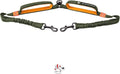 Exquisite Double Dog Leash Coupler with Tangle-Free Swivel. Premium & Versatile Attachment for Walking Two Dogs. You Will Absolutely Love This Amazing Dual Dog Coupler (Khaki & Orange)