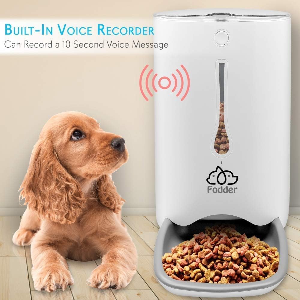 7L Smart Automatic Pet Feeder - Electronic Digital Dry Food Storage Meal Dispenser W/Built-In Microphone, Voice Recorder, Optional Battery, Timer Programmable to Feed Cat and Dog -  SLAPF30