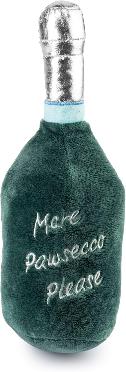 Labarka Pawsecco, Plush Designer Dog Toys with Interactive Squeaker, Stimulating Pet Enrichment, Machine-Washable & Safe Materials for All Breeds, One Size
