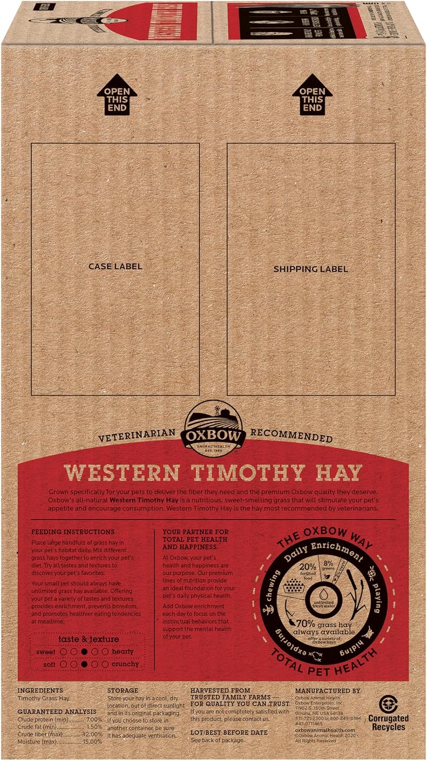Western Timothy Hay, Guinea Pig Hay, Small Pet Bunny Supplies, All Natural Grass for Guinea Pig, Bunny, Chinchilla & Hamster,  Rabbit Supplies for Bunnies, 9 Lb Box